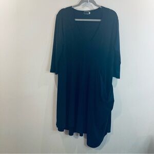SYMPLI Sz 18 Deep V-Neck Asymmetrical  Hemline Slouchy Pocket 3/4 Sleeve Tunic